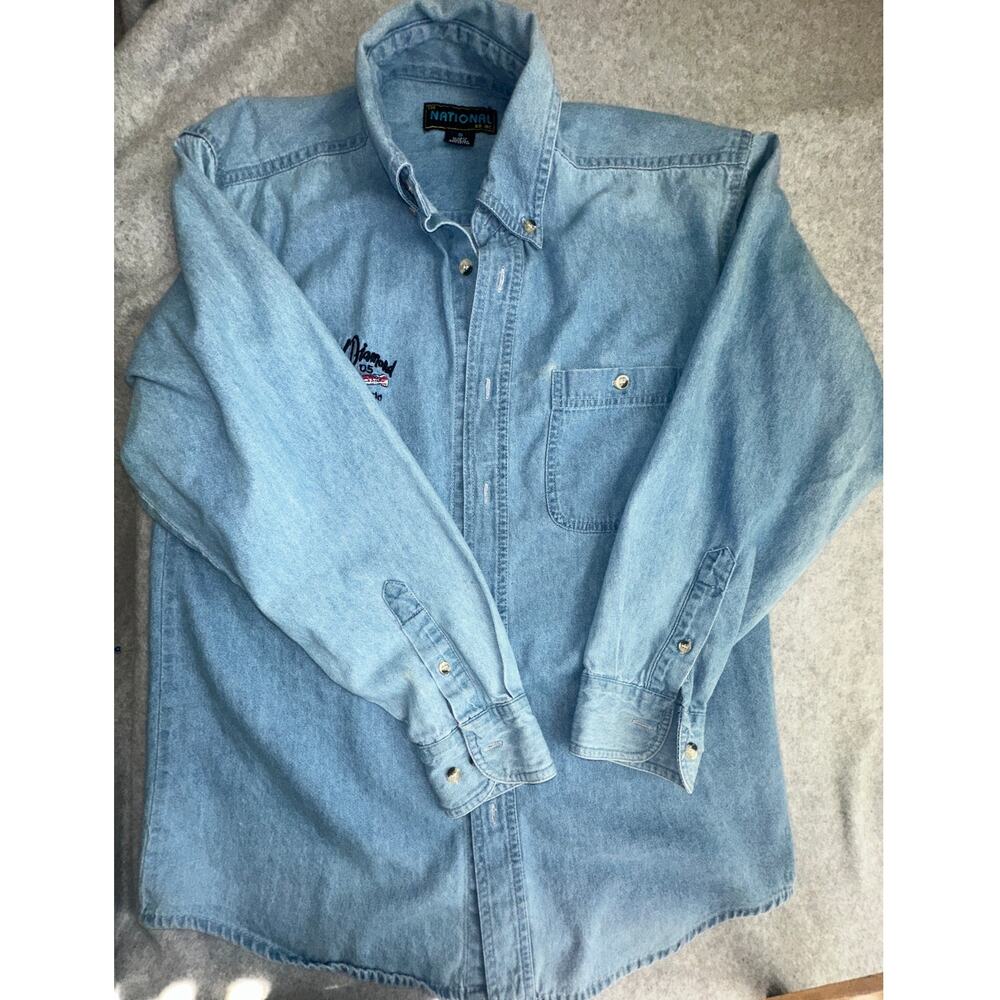 Vintage 2005 Neil Diamond World Tour Denim Shirt Embroidered Live Size Small